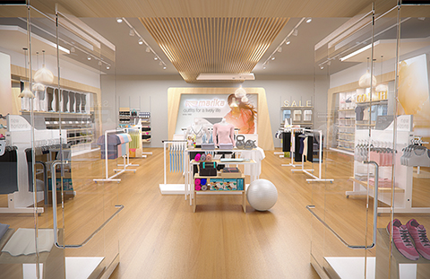 A rendering of a new store concept for Marika designed by Turn