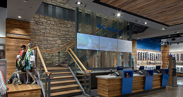 an image of Columbia Sportswear flagship store, design upgrades by Craig Wollen of Turn Design