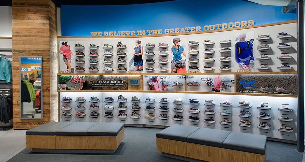 an image of Columbia Sportswear flagship store, design upgrades by Craig Wollen of Turn Design