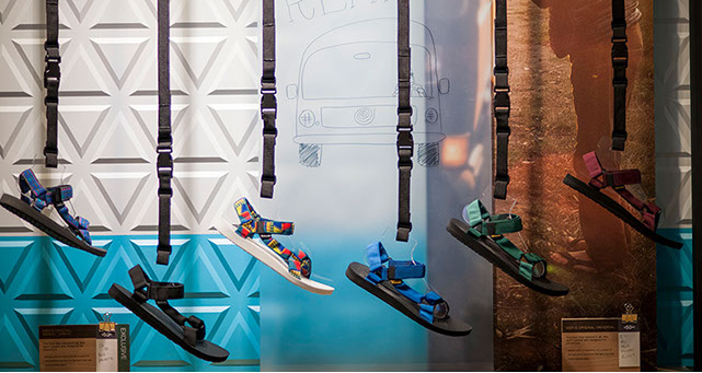 an image of Teva shoes, retail shoe display by Craig Wollen of Turn Design