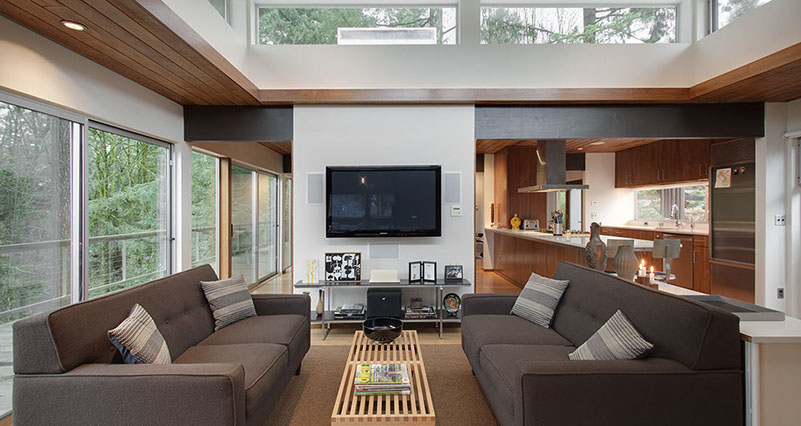 an image of an modern house interior clerestory windows