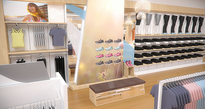 an image of a rendering for retail design concept for Marika designed by Craig Wollen
