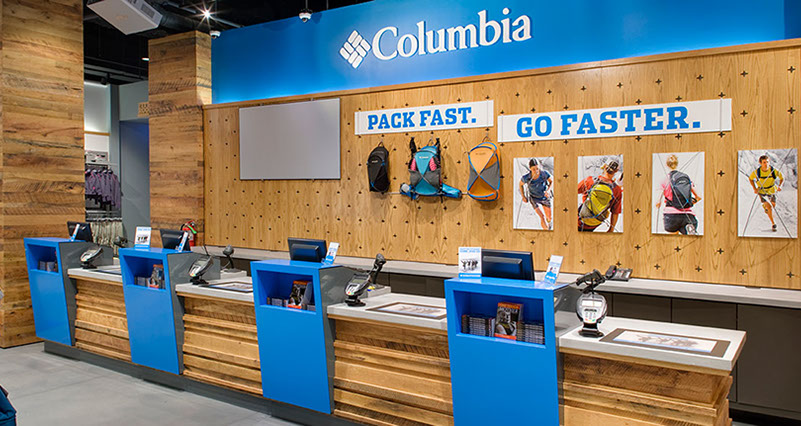 an image of Columbia Sportswear store upgrades designed by Craig Wollen of Turn Design