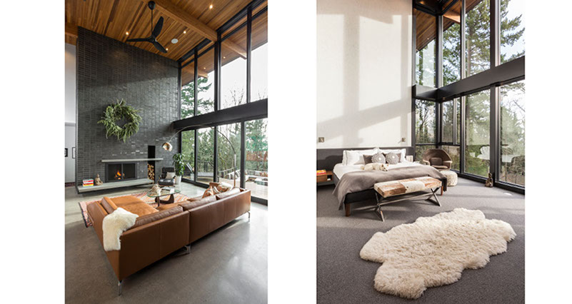 an image of luxury bedroom and livingroom, Greenhills house Portland, Oregon