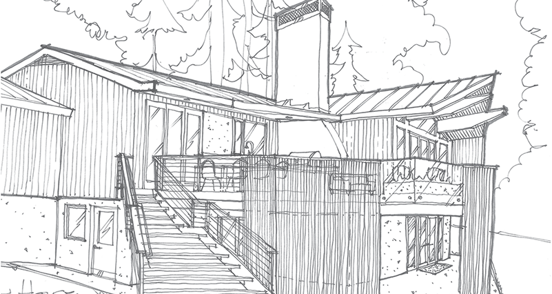 an image of a sketch for Lake Oswego house remodel